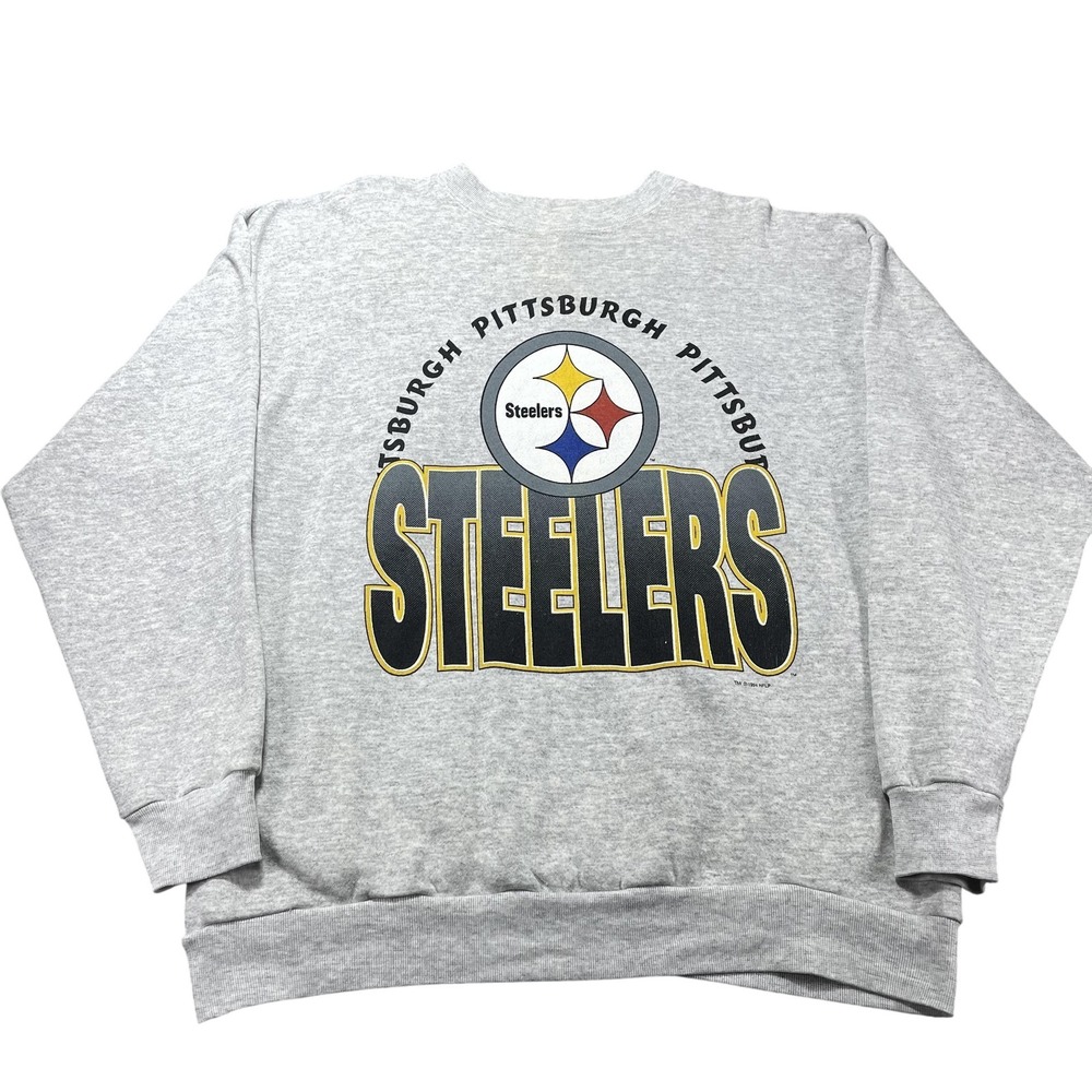 Vintage Pittsburgh Steelers Sweatshirt Mens Fit XL Gray NFL Football Tultex 90s